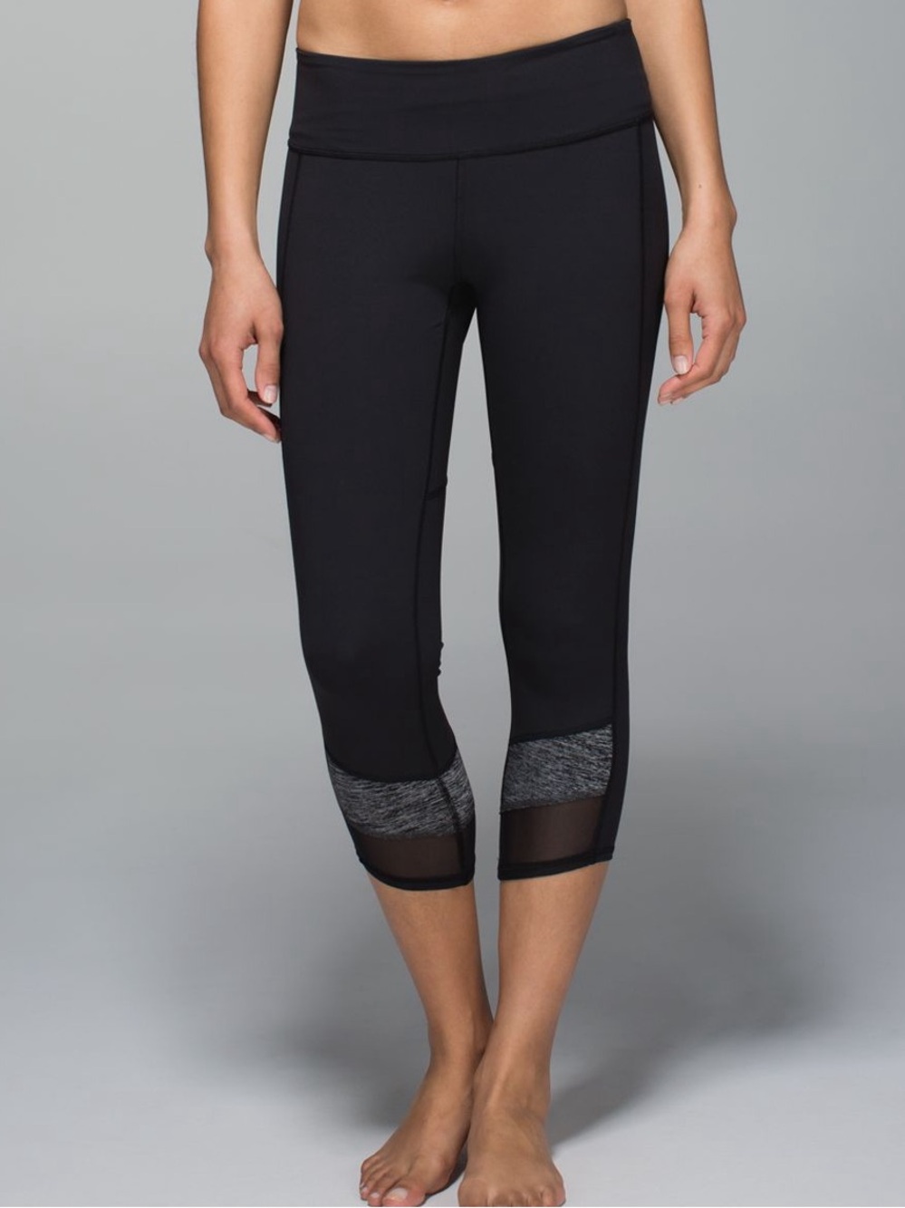 Lululemon If You’re Lucky Crop Full-On Luxtreme Leggings Size 6 Black Heathered